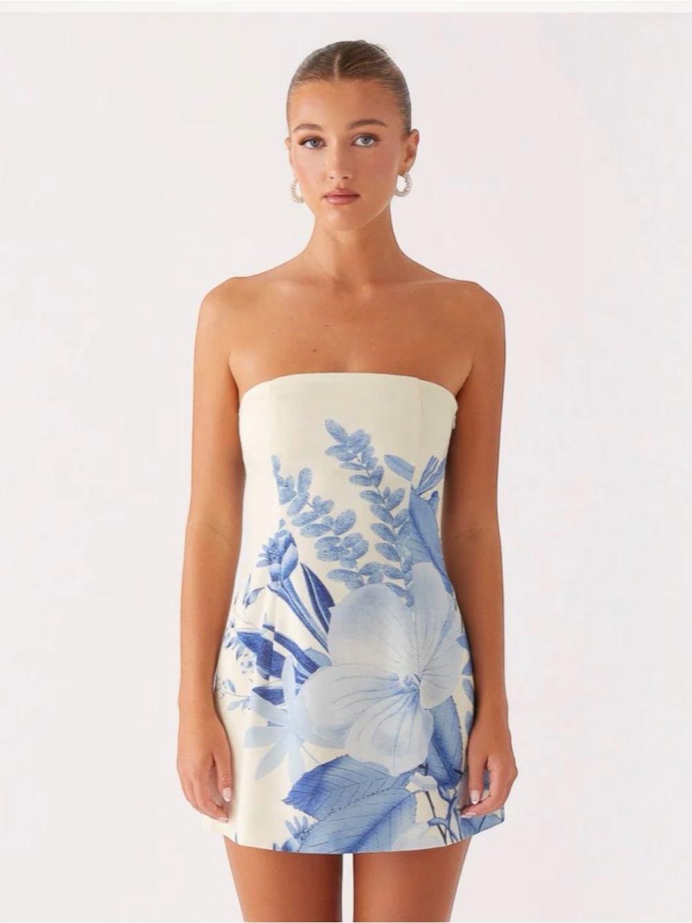 Peppermayo Blue Floral Print Mini Dress